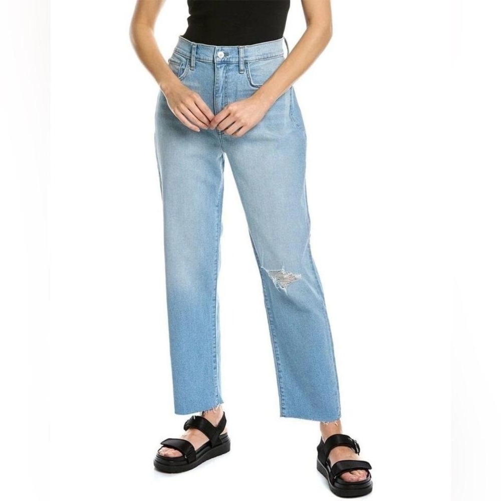 Hudson Kass Jeans Light wash distressed straight leg‎ cotton jeans 28